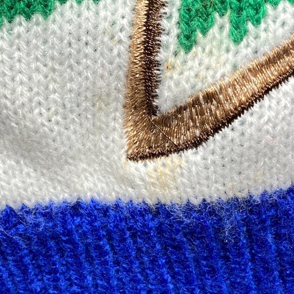 Jolly Sweaters XXL Funny Ugly Christmas Sweater Blue Snowman Beer Knit - Picture 8 of 11